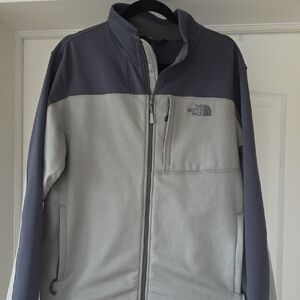 The North Face Light Gray and Charcoal Lightweight Jacket